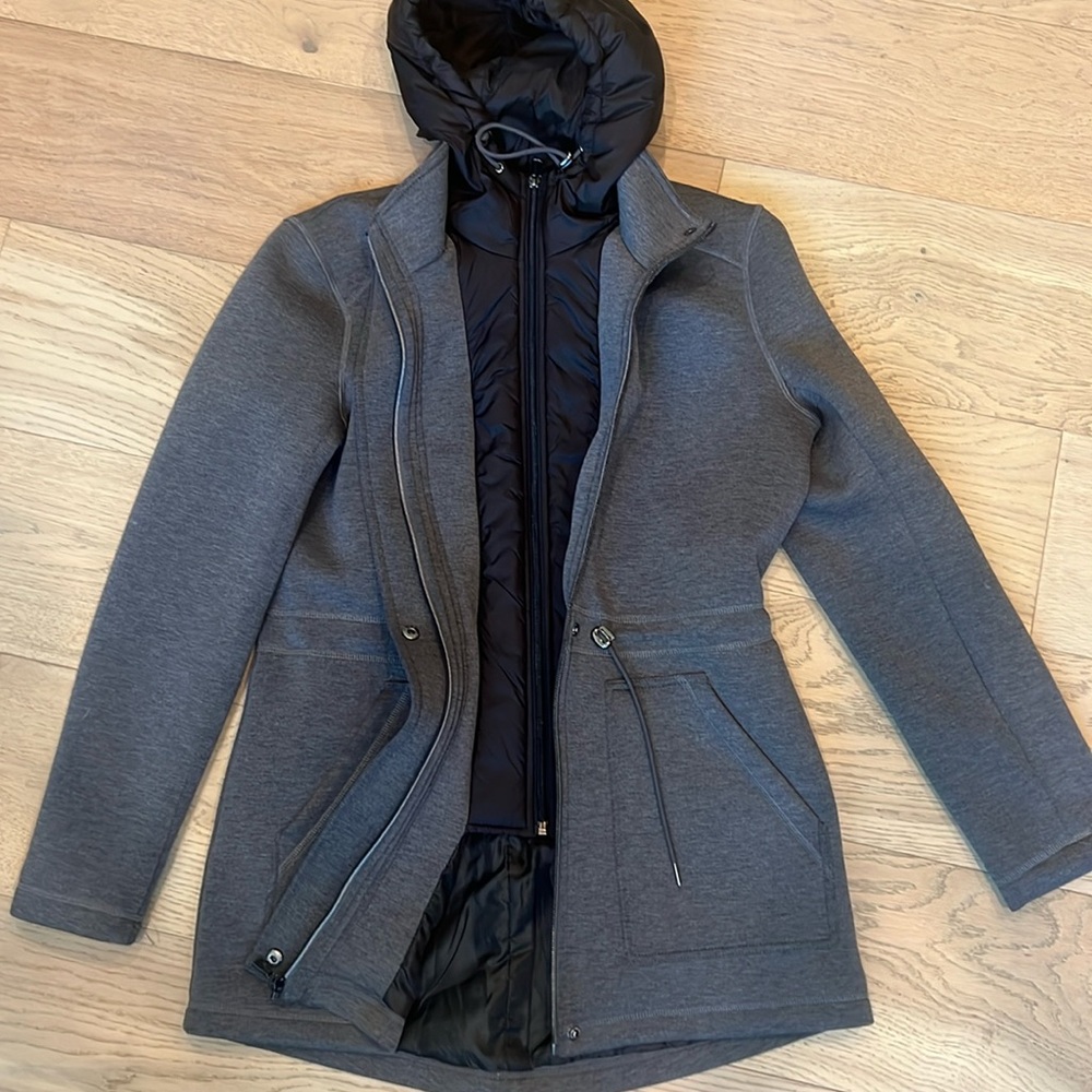 Kenneth Cole lined and hooded jacket. Inner and outer layer. Size medium.